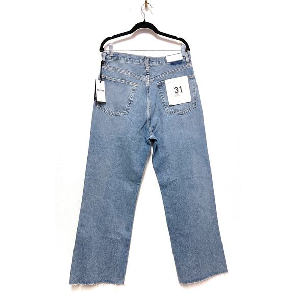 RE/DONE 70's Ultra High Rise Wide Leg Jeans Womens Sz 31 60s Fade Light Wash - Picture 4 of 6